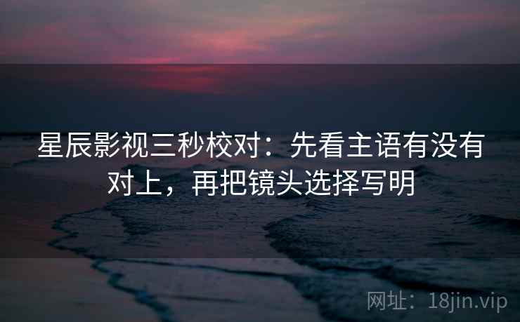 星辰影视三秒校对：先看主语有没有对上，再把镜头选择写明