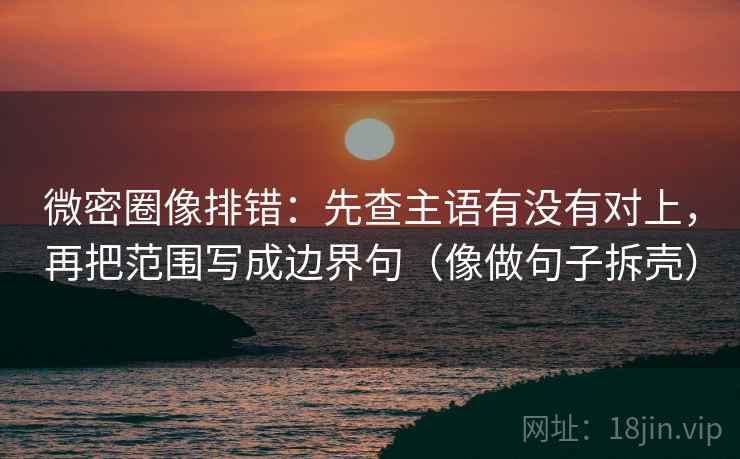 微密圈像排错：先查主语有没有对上，再把范围写成边界句（像做句子拆壳）